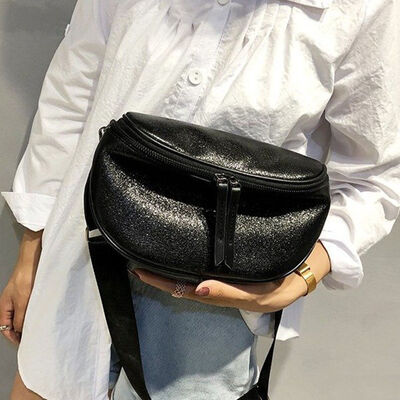 

2018 New Style Fashion Womens PU Leather Laser Sequined Messenger Bags Satchel Tote Colorful Waist Bags