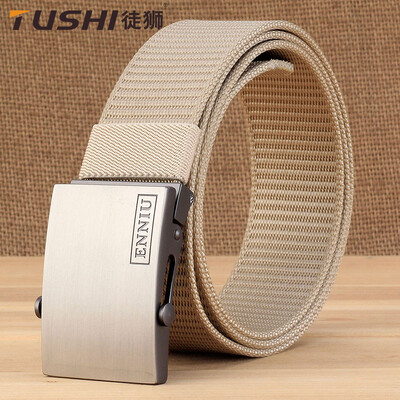 

Thick nylon belt mens canvas Student Korean version of the wild automatic buckle belt can be customized LOGO