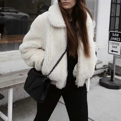 

Toponeto Women Winter Warm Thick Coat Zipper Faux Fur Overout Jacket Parka Cardigan