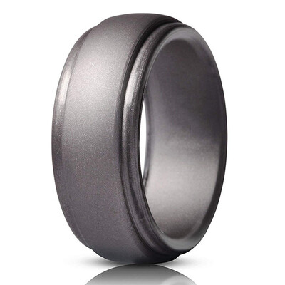 

2Pcs Silicone Rings For Men Wedding Bands Step Edge Rubber Wedding Ring Men Women