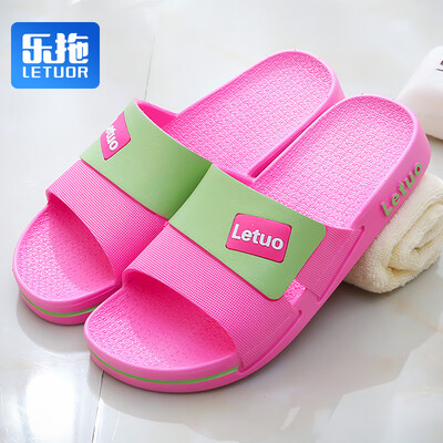 

Le drag home slippers womens bathroom slip breathable thickening four seasons casual simple household models blue 38 yards SJ2505 blue 38