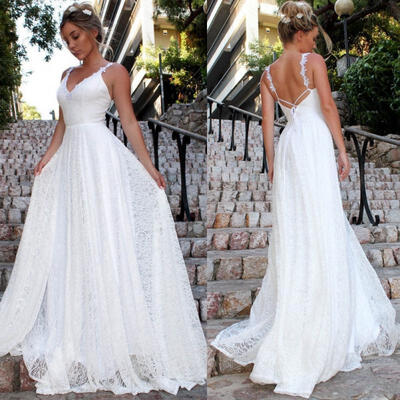 

Womens Long Lace Dress Evening Formal Party Prom Wedding Bridesmaid Ball Gown