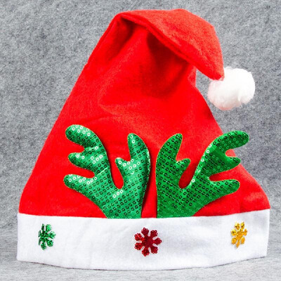 

Adult Kids Christmas Hat Santa Claus Hat Antler Snowflake Family Party Cap Holiday Decoration Ornaments