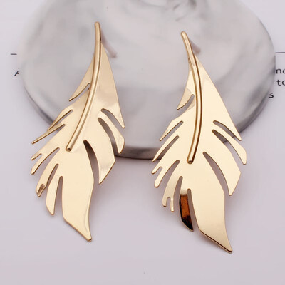 

Bohemia Big Leaves Pendant Earrings for Women New Design Fashion Metal Leaf Earrings Wedding Jewelry Exaggerated Christmas Gift