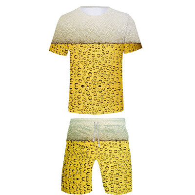 

Toponeto Mens Beer Festival Print Casual Fashion Suit