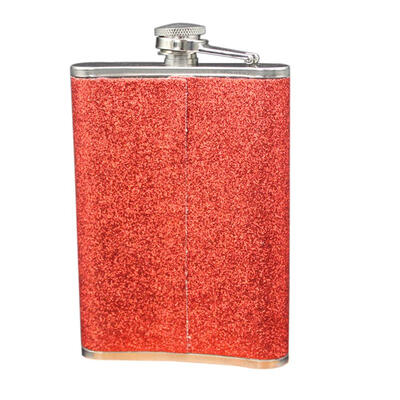 

Outdoor Portable 8oz Stainless Steel Wine Whiskey Flagon Red Hip Flask