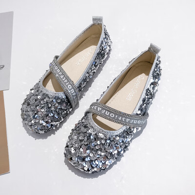 

Doudou Shoes Suitable for Broadfooted Fat Single Shoes Summer Sequined Fairy Shoes Soft Flat-soled Lady Shoes