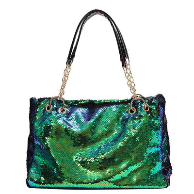 

angjialian Personality lady shoulder bag large capacity backpack sequins wild bag
