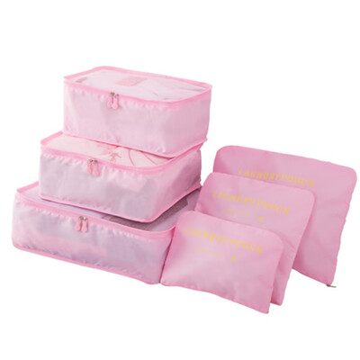 

6 PcsSet Square Travel Luggage Storage Bags Clothes Organizer Pouch Case