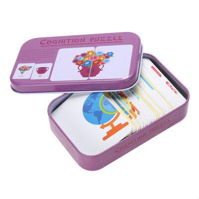 

Babys Kids Child Iron Box Cards Matching Game Preschool Educational Toy