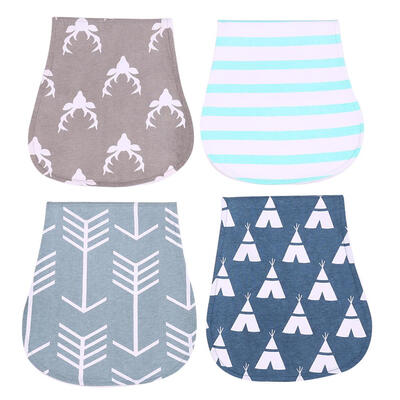 

4pcs Three Layers Cartoon Print Baby Feeding Nursing Burping Towels Bib
