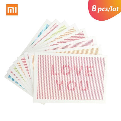 

8pcslot Xiaomi Mijia Greeting Cards with Envelope Creative Thank you Card Valentine Happy Birthday Party Letter Greeting Cards