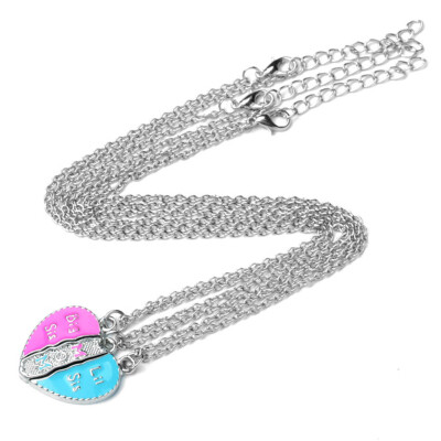 

3Pc Mother Daughter Jewelry Gift Set BIGMOMLITTLE Broken Heart Puzzle Necklace