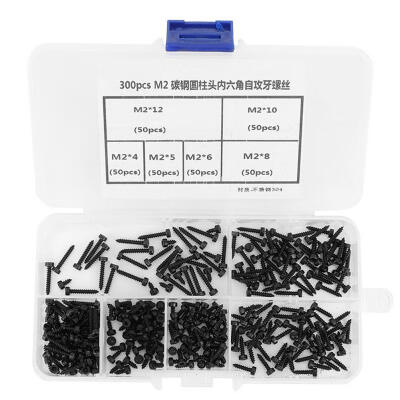 

Greensen 300pcs M212\M210\M24\M25\M26\M28 Carbon Steel Hex Tapping Screw Set