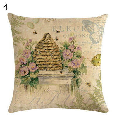 

Vintage Flower Butterfly Throw Pillow Case Cushion Cover Sofa Home Office Decor