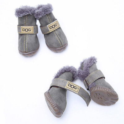 

4 Pcslot dog warm shoes pet claw protector Anti-slip Wear-resistance Snow Boots breathable waterproof rain shoes For dog