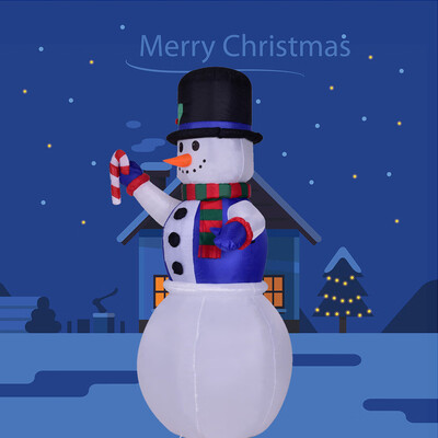 

Tailored Christmas Lighted Inflatable Snowman Hat LED Yard Art Decoration Yard Garden