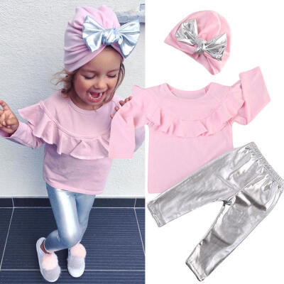 

3Pcs Newborn Toddler Baby Girl Tops T-shirt Long Leggings Pants Outfits Clothes