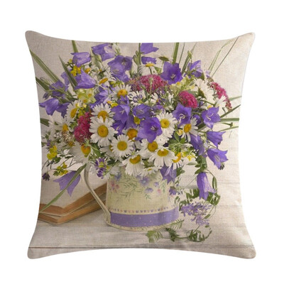 

17 Patterns Vintage Flower Cotton Linen Cushion Cover Throw Pillow Case Sofa Home Decor 45X45Cm