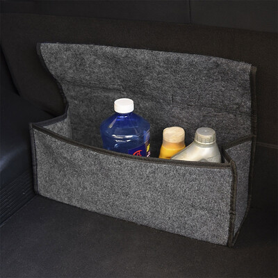 

Gray Woolen Felt Car Trunk Organizer Storage Bag Box