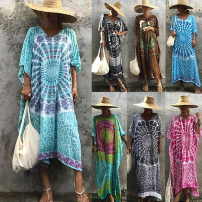 

Womens Boho Beach Long Maxi Dress Summer Evening Party Cocktail Dress