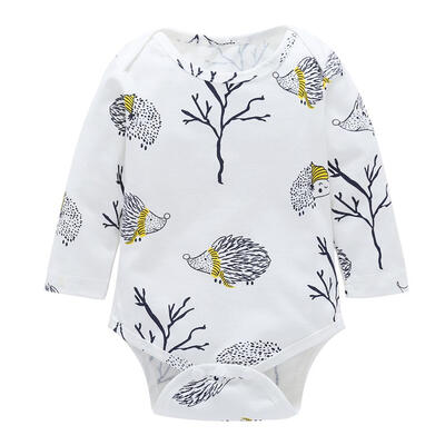 

Cute Hedgehog Print Baby Rompers O-Neck Cotton Jumpsuit Toddler Clothing