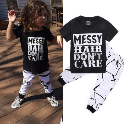 

Clothes Sets Toddler Kids Baby Outfit Fashion Casual T-shirt Tops Pants Trousers 2PCS Set Clothes 2 3 4 5 6 7 Years