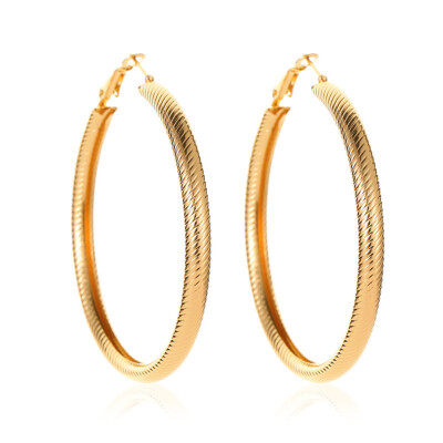 

2Pairs Fashion Popular Gold Silver Hoop Earrings Personality Thick Round Earrings Metal Women&39S Earrings Jewelry