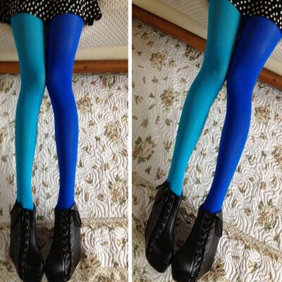 

Patchwork AB Velvet Socks Candy Color Elastic Pantyhose Stockings