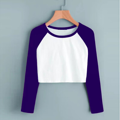 

Nomeni Women Daily Casual Long Sleeve Solid Patchwork Stretchy Tops Blouse T-Shirt