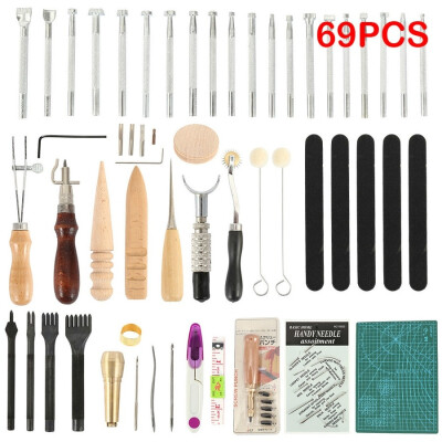 

6925PcsSet Leather tools Craft Hand Tools Kit for Hand Sewing Stitching Stamping Set&Saddle Making Leather