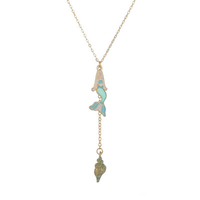 

Summer Sea Shell Pendants&Necklace For Women Orange Color Necklace New Trendy Jewelry Female Handmade Necklace Girls Gifts