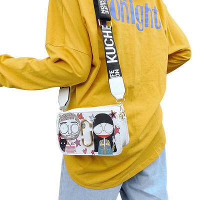 

Women Hot 2019 Girls Fashion Cute Fun Cartoon Print Small Square Wild Messenger Bags Personality Cartoon Shoulder Bag