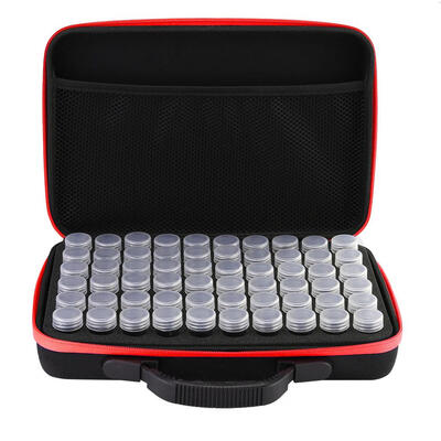 

60 Bottles Diamond Painting Charms Box Cross-Stitch Tool Storage Hand Bag