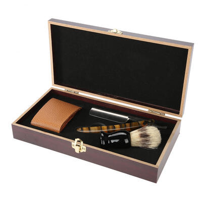 

Greensen Barber Shaving Kit Straight Manual Razor Shaving Brush Sharpening Strop Wooden Box