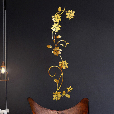 

Gobestart 3D Diy Flower Shape Acrylic Wall Sticker Modern Stickers Decoration