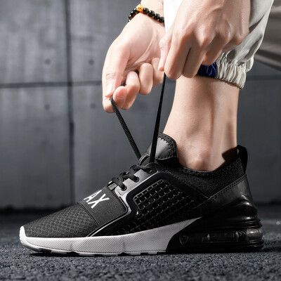 

Middle school students breathable sports shoes mens summer Korean air cushion running shoes large size students wild lightweight shock absorber mesh shoes