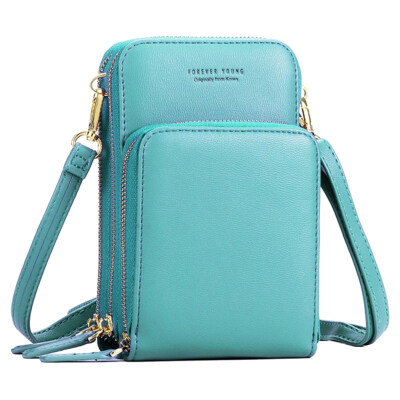 

Fashion Women Solid Color Faux Leather Card Phone Holder Crossbody Shoulder Bag