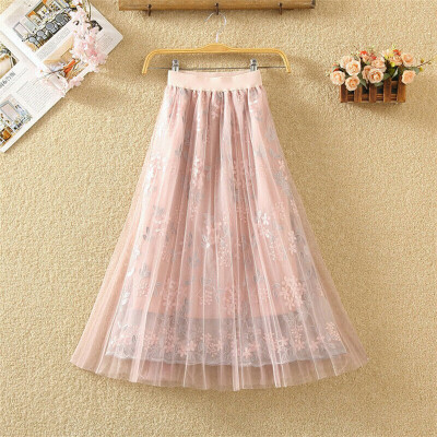 

Fashion Women Casual Maxi Elastic High Waist Dress Summer Holiday Sundress Skirt