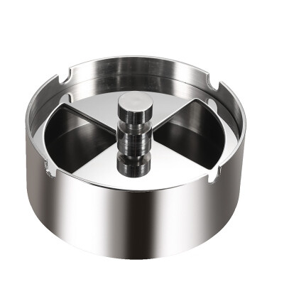 

New High-grade Stainless Steel Round Revolving Ashtray with Spinning Tray Wind-proof Ash-tray for Hotel Home