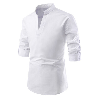

Toponeto Men Striped Splicing Pocket Long Sleeve Shirt Fashion Long Sleeve Blouse Top