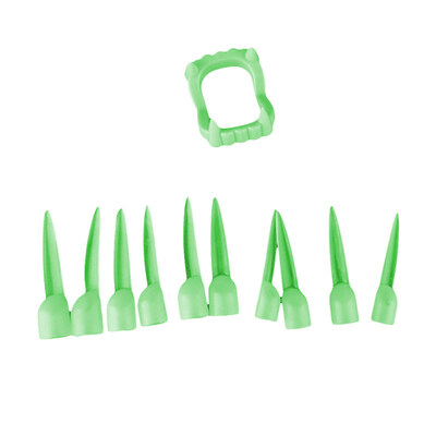 

10Pcs Halloween Luminous Fake Vampire Fingers Nails with Denture Party Props