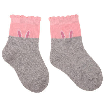 

1-2Y Kids Boys Girls Socks Rabbit Ears Baby Splicing Color Cotton Warm Sock