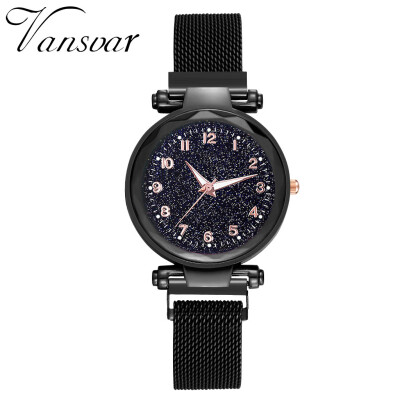 

Women Watches Luminous Dial Ladies Quartz Wristwatch Romantic Starry Sky Mesh Belt Strap Roman Numerals Clock Reloj Mujer 5050