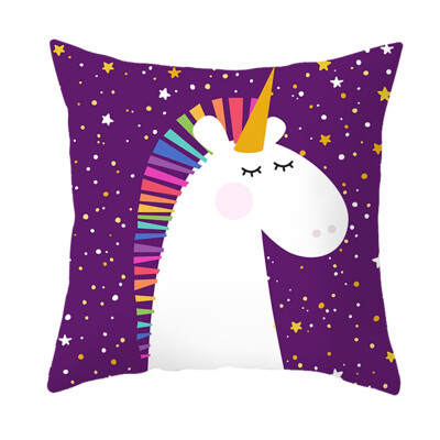 

Fashion Cartoon Cute Unicorn Cushion Cover Pillow Case Home Sofa Decor
