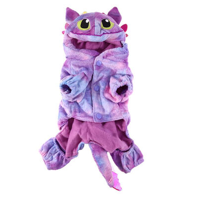 

Lovely Pet Cat Dog Warm Coral Velvet Costumes Fly Dragon Halloween Costume