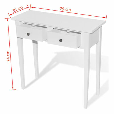 

White Dressing Console Table with Two Drawers
