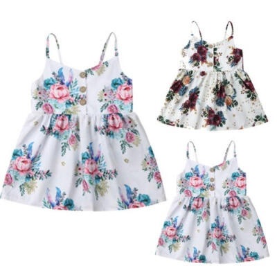 

New Kids Baby Girls Lovely Flower Princess Sleeveless Dress Sundress Summer Clothes