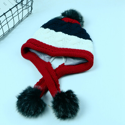 

Hat Female Winter Korean Version 100-set Students Fur Ball Wool Cap Autumn Winter Headgear Thickened Cute Furry Knitted Cap