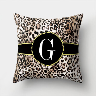 

Gobestart English Alphabet Pillow Print Cushion Flower Pillowcase Cover Room Decoration